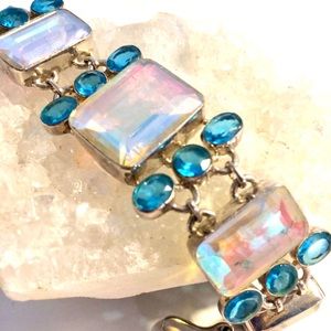 Rainbow Rectangles Sterling Bracelet